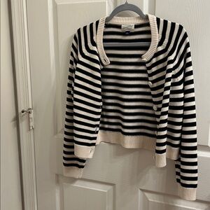 Universal Thread Black and White Striped Cardigan